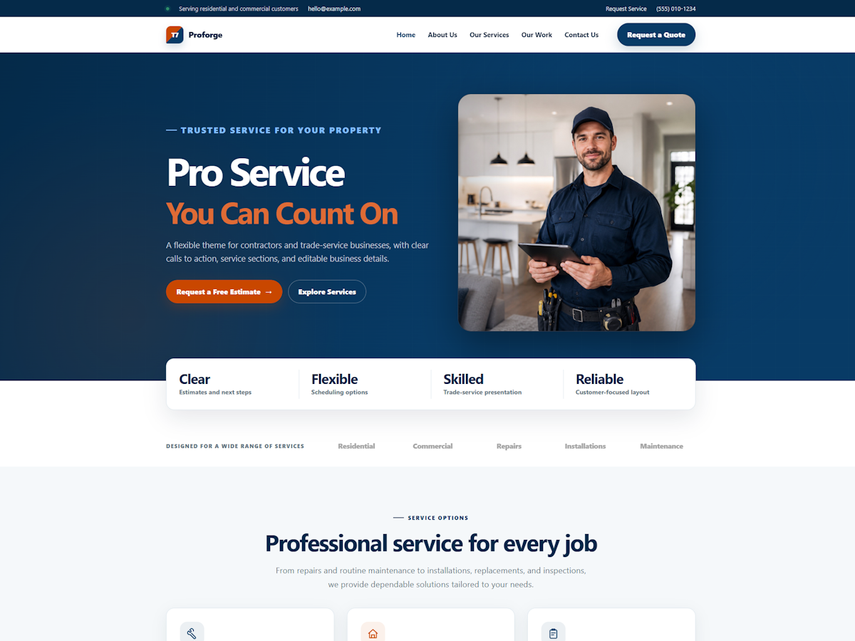 Screenshot of the Theme7 Builder theme