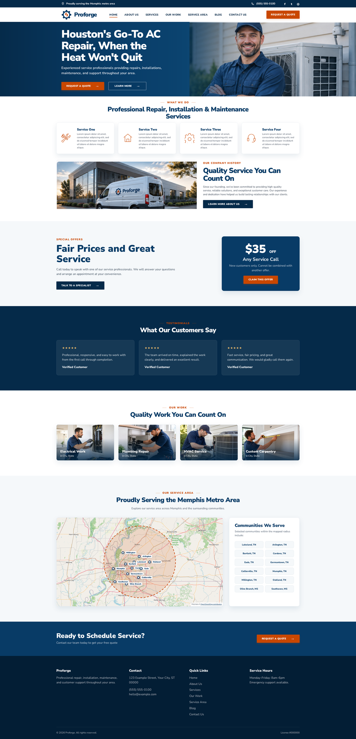 ProForge website design: Theme 2