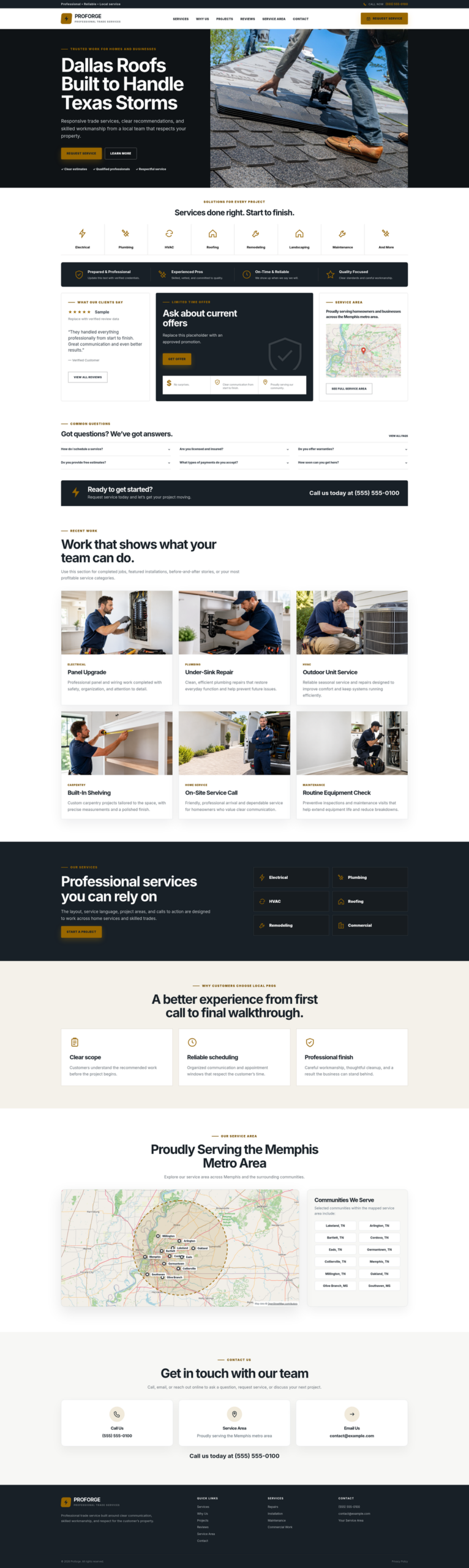 ProForge website design: Theme 3